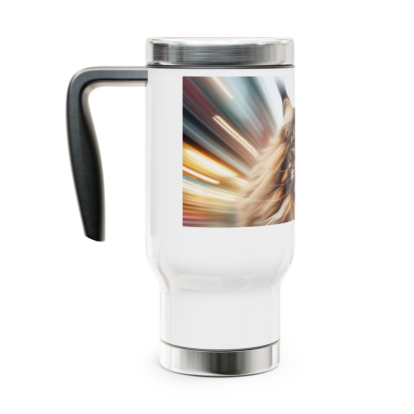 Stainless Steel Travel Mug with Handle, 14oz