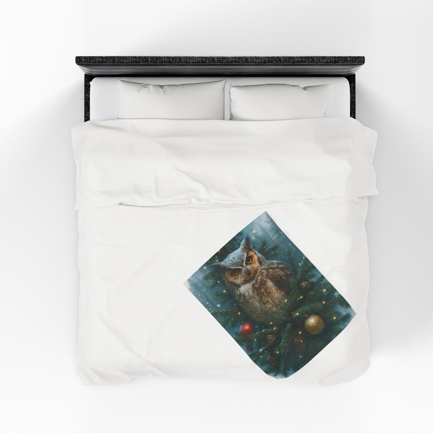 CHRISTAS OWL Velveteen Plush Blanket