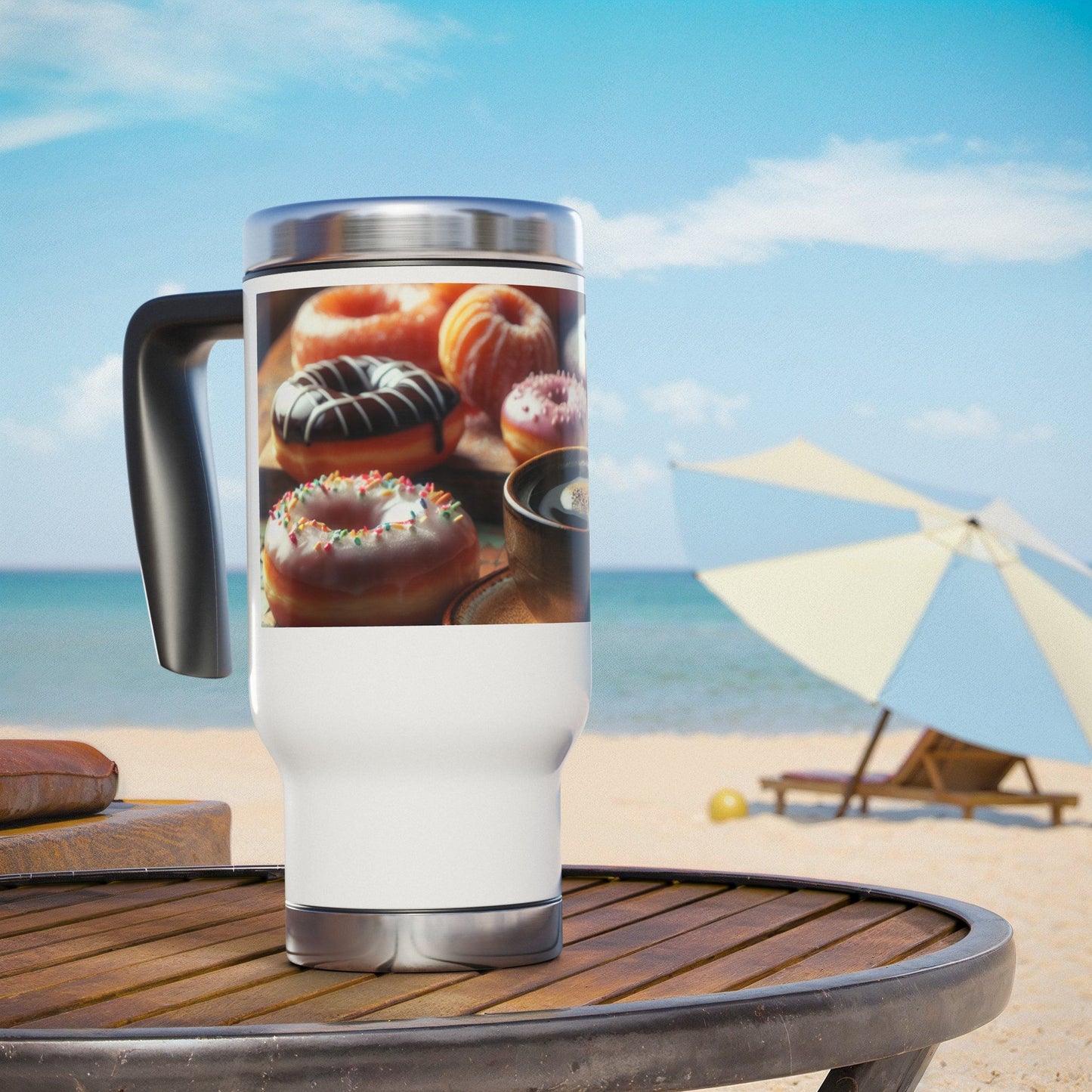 Copy of Stainless Steel Travel Mug with Handle, 14oz