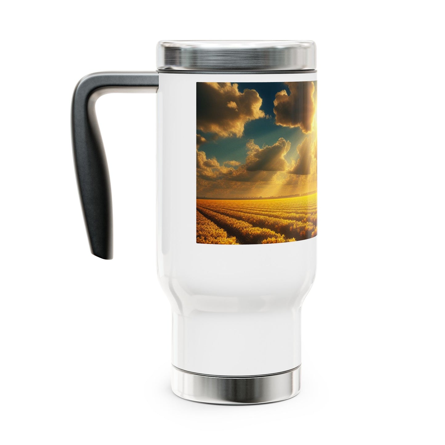 Stainless Steel Travel Mug with Handle, 14oz