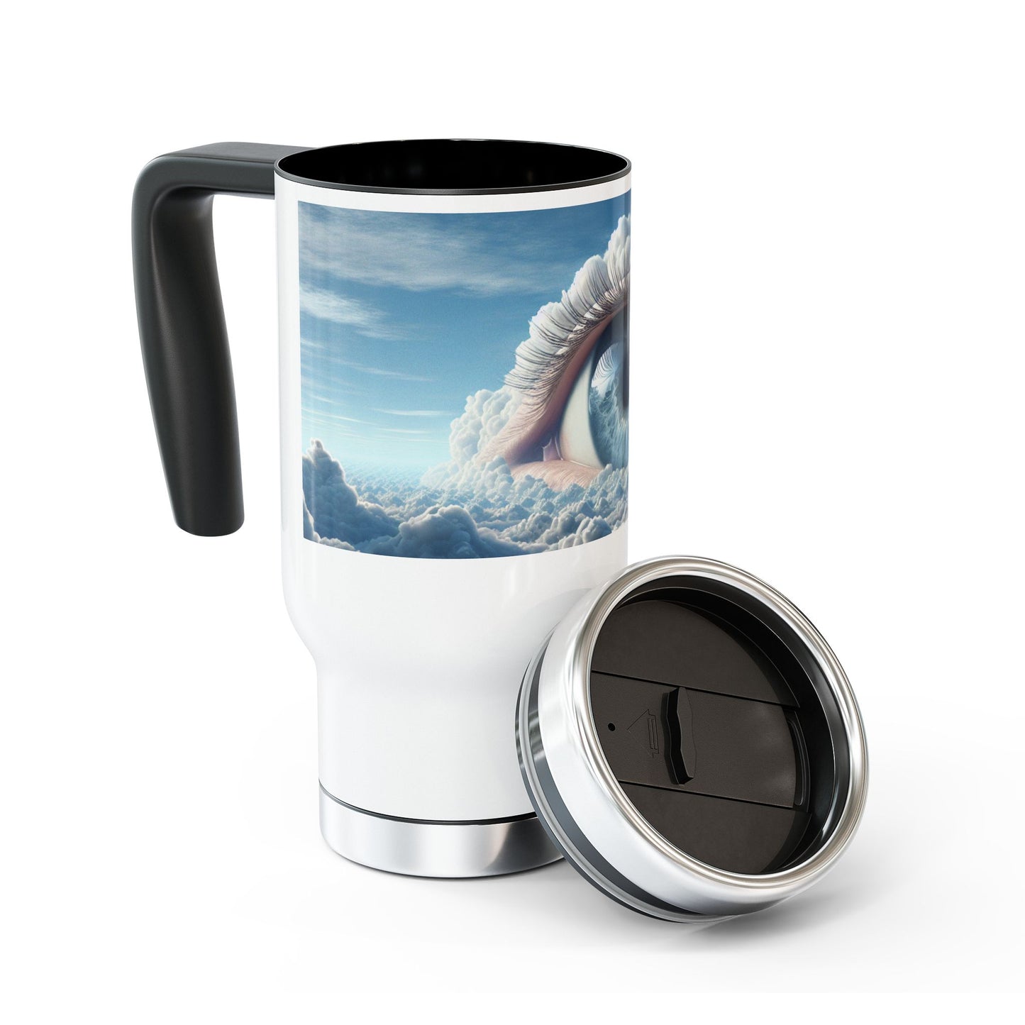 Stainless Steel Travel Mug with Handle, 14oz