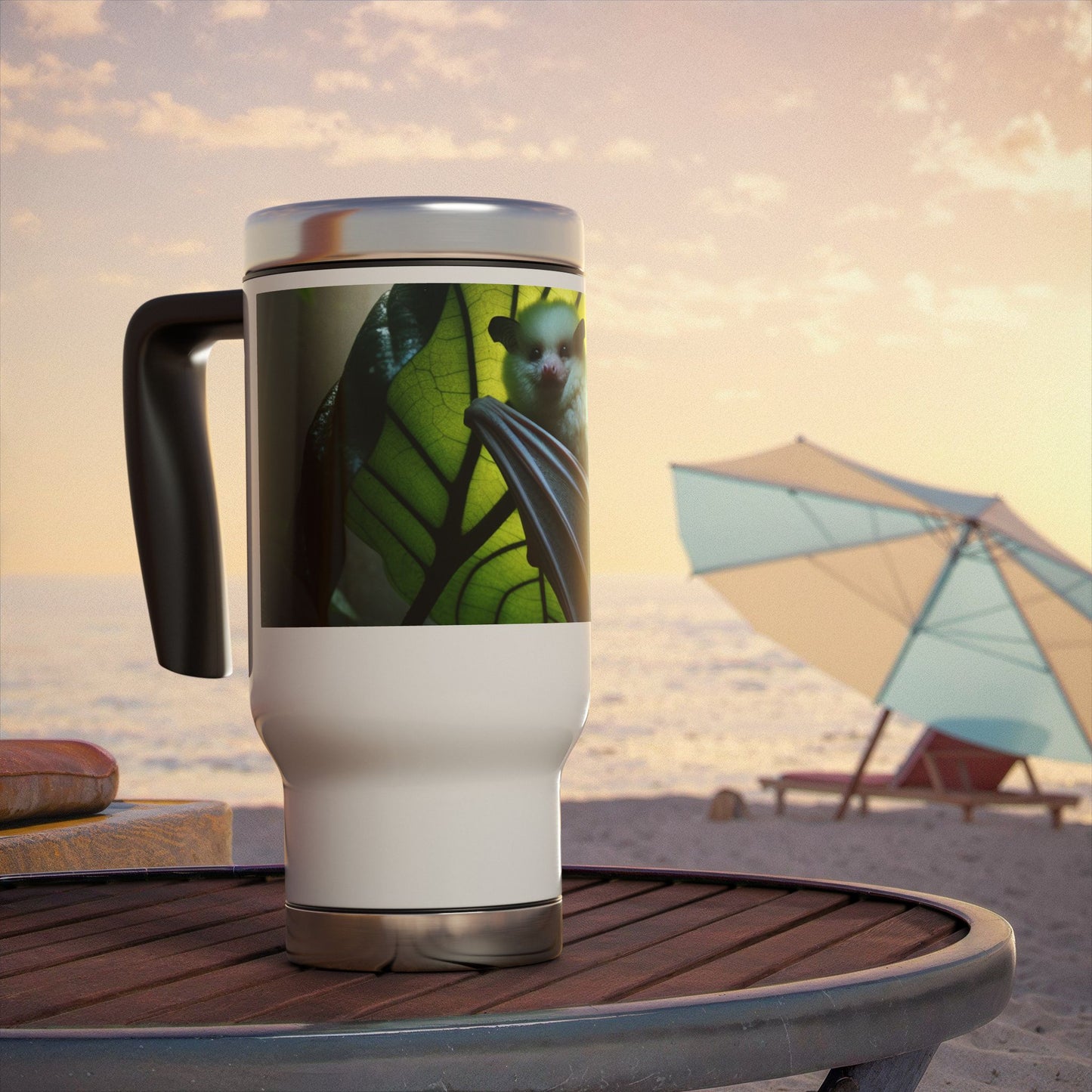 Stainless Steel Travel Mug with Handle, 14oz