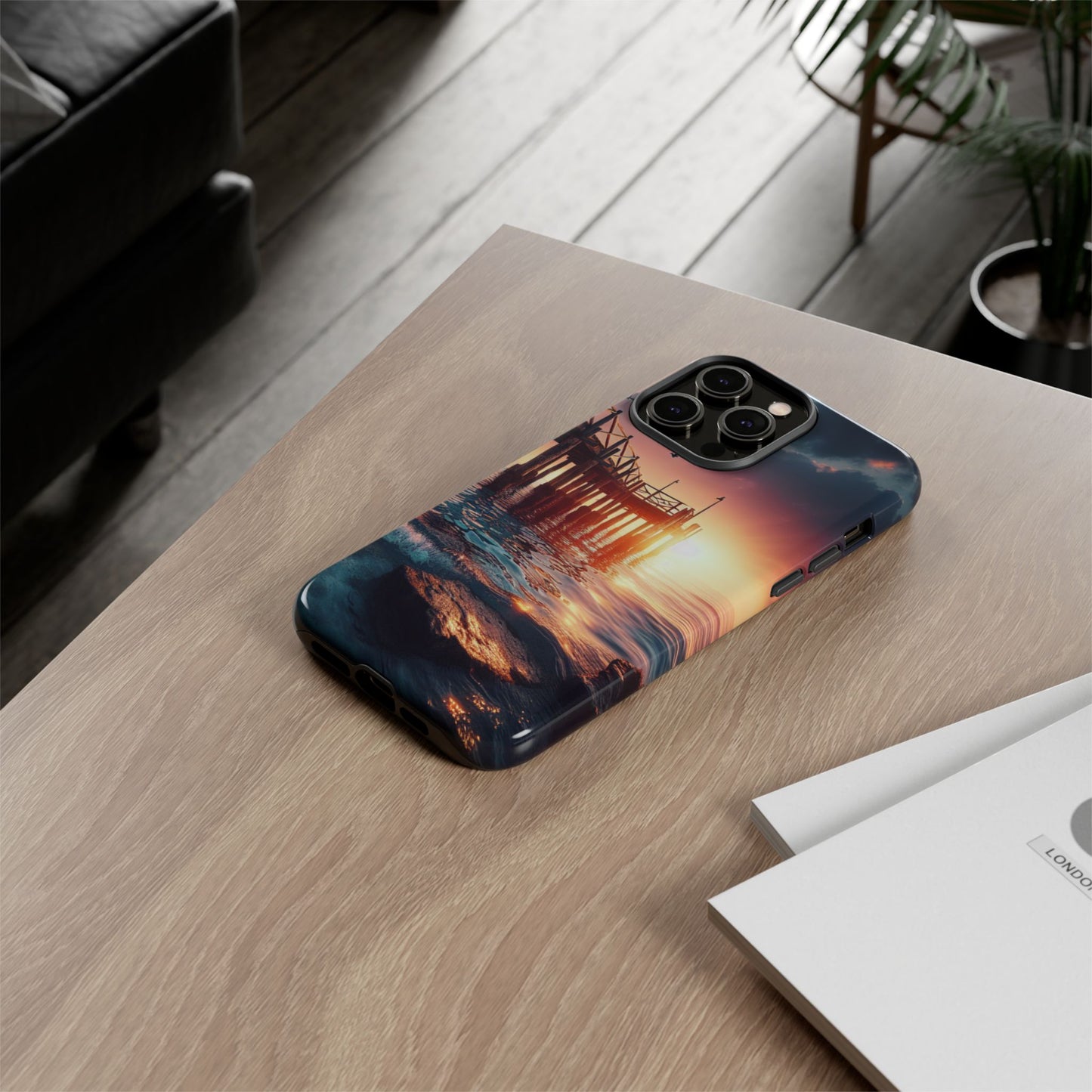 SUNSET on the PIER  phone case
