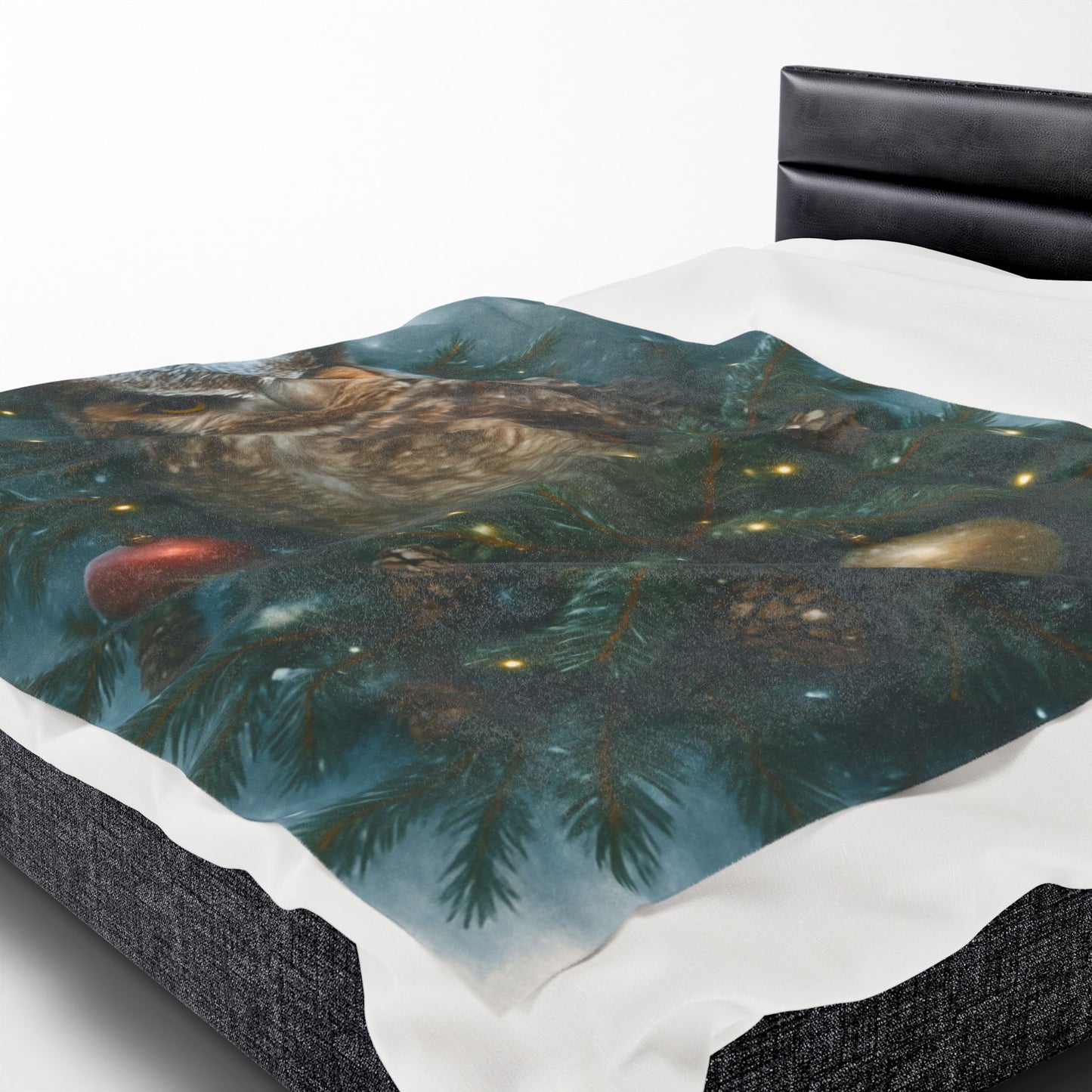 CHRISTAS OWL Velveteen Plush Blanket