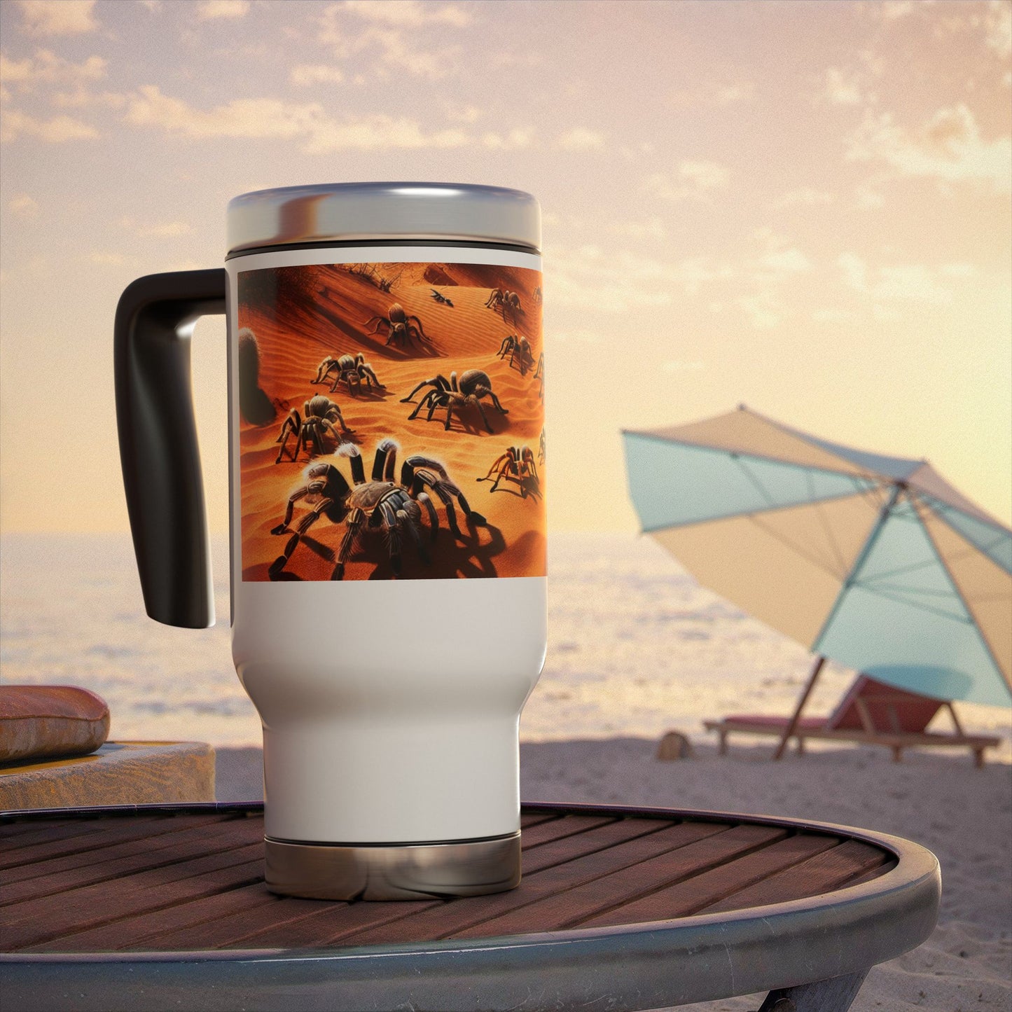 Stainless Steel Travel Mug with Handle, 14oz