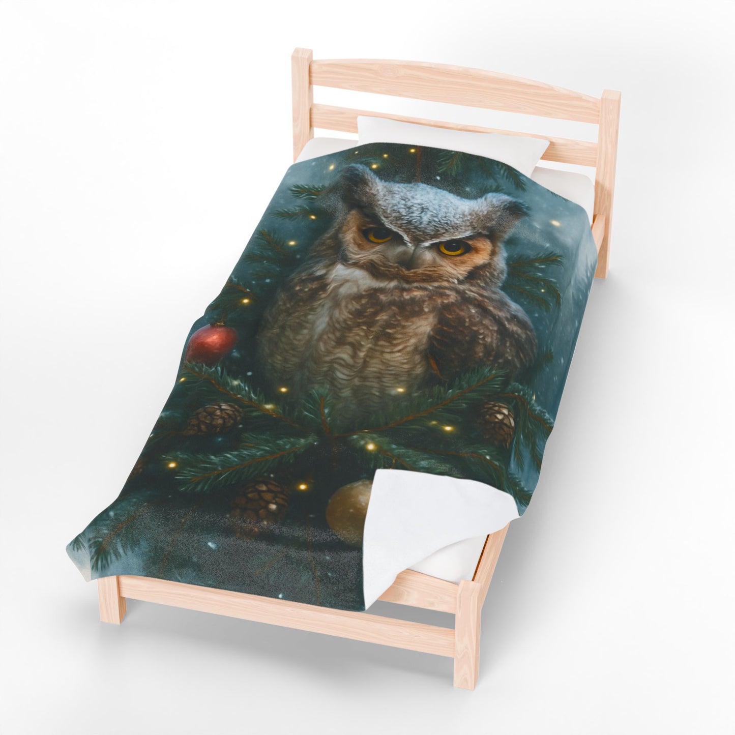 CHRISTAS OWL Velveteen Plush Blanket