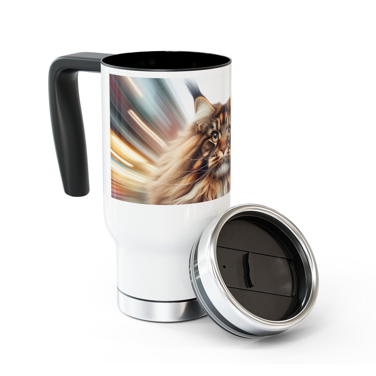 Stainless Steel Travel Mug with Handle, 14oz