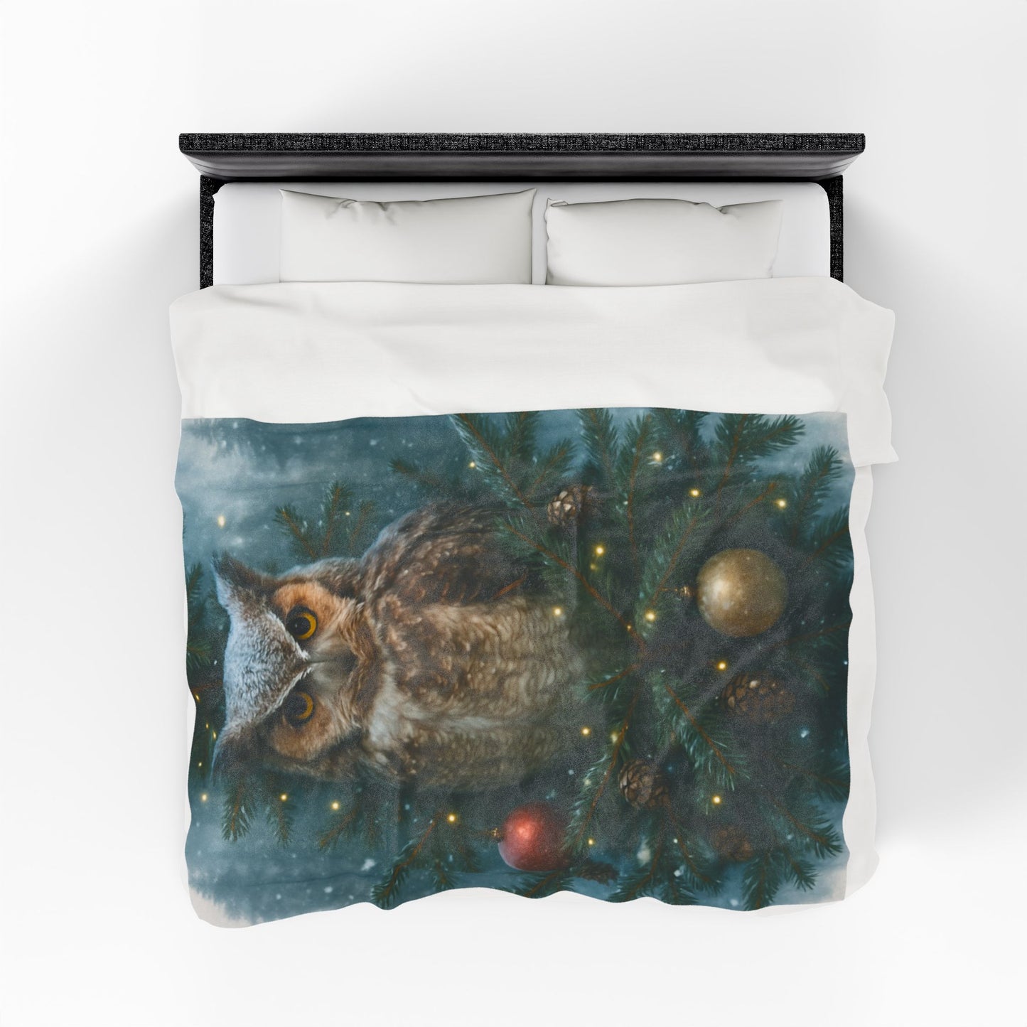 CHRISTAS OWL Velveteen Plush Blanket