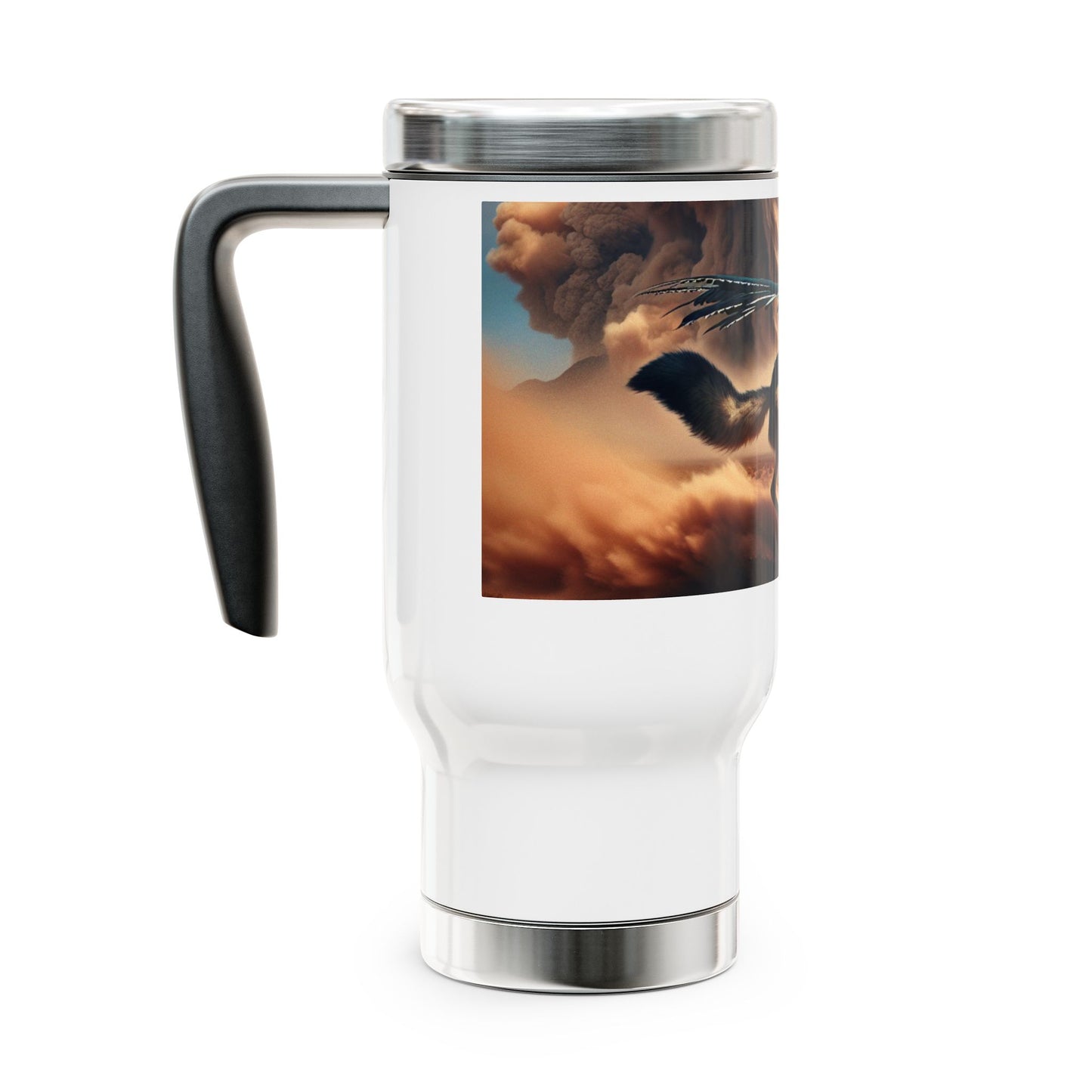 Stainless Steel Travel Mug with Handle, 14oz