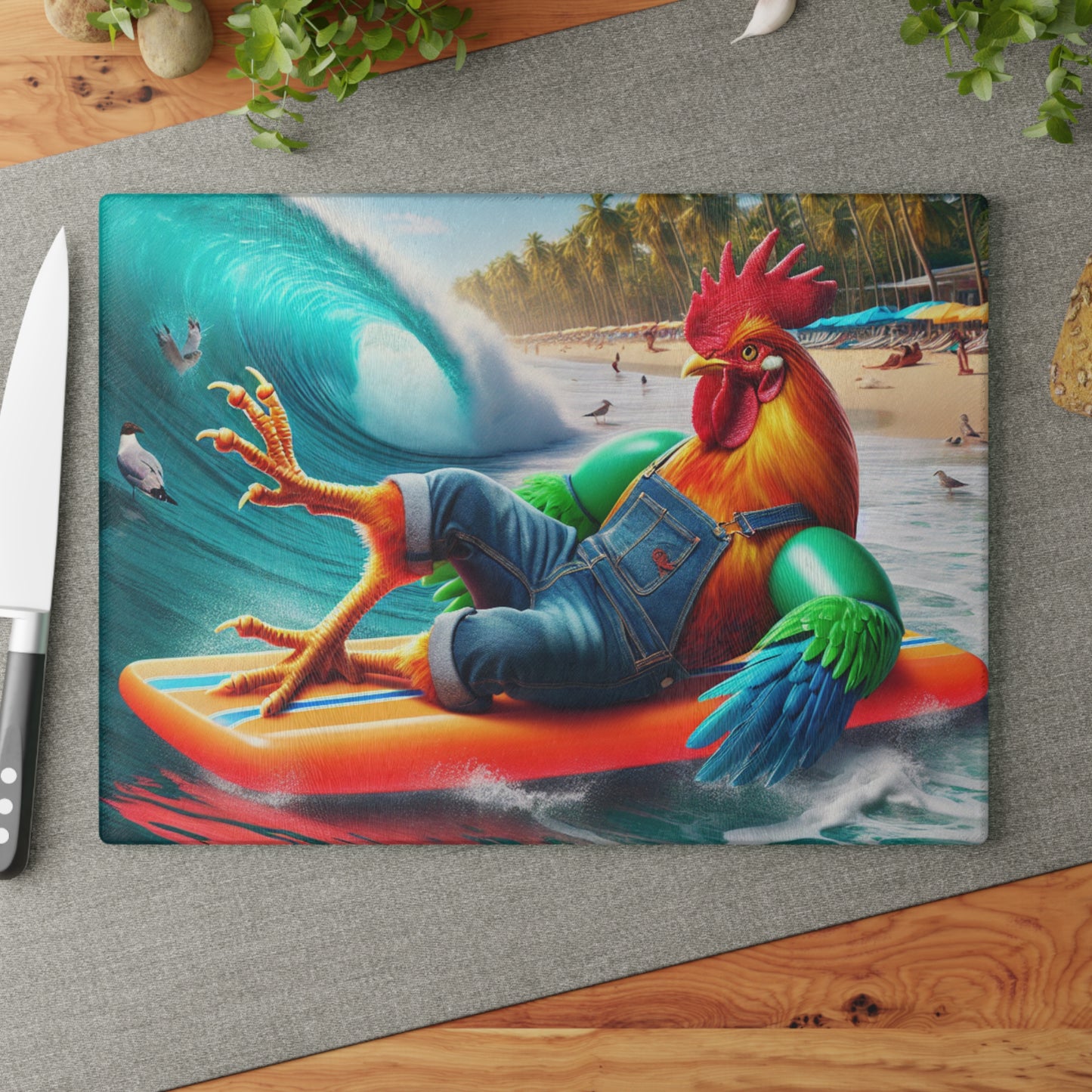 SURFNING ROOSTER cutting board