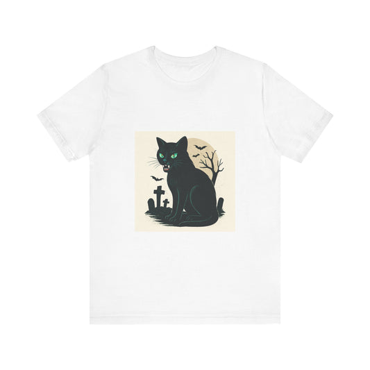 HALLOWEEN (BLACK CAT) Unisex Jersey Short Sleeve Tee