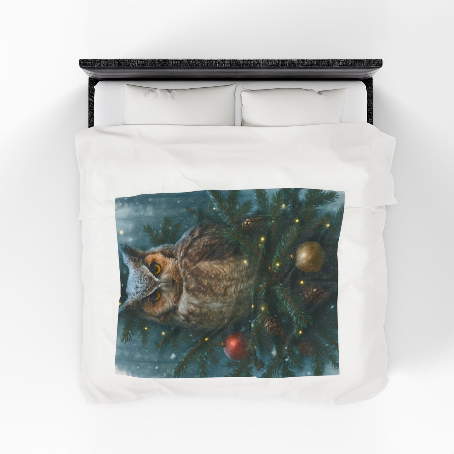 CHRISTAS OWL Velveteen Plush Blanket