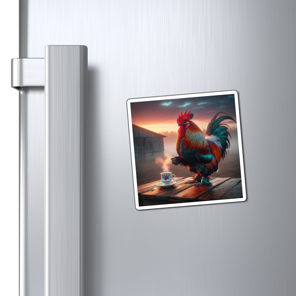 ROOSTER MORNING COFFEE magnet