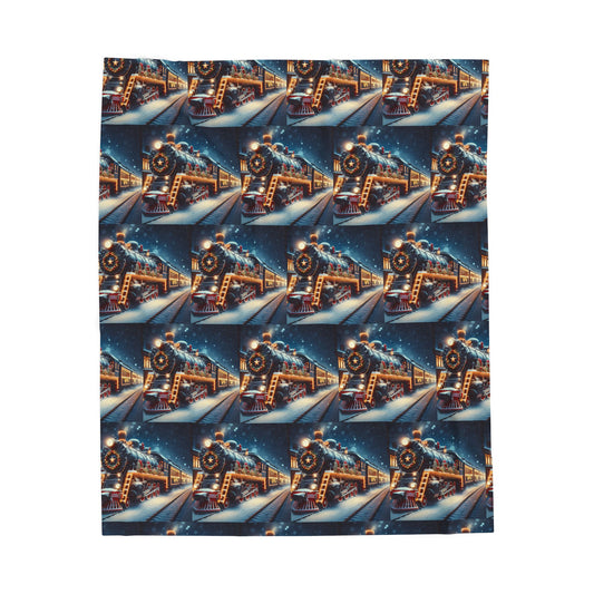 TRAINS Velveteen Plush Blanket