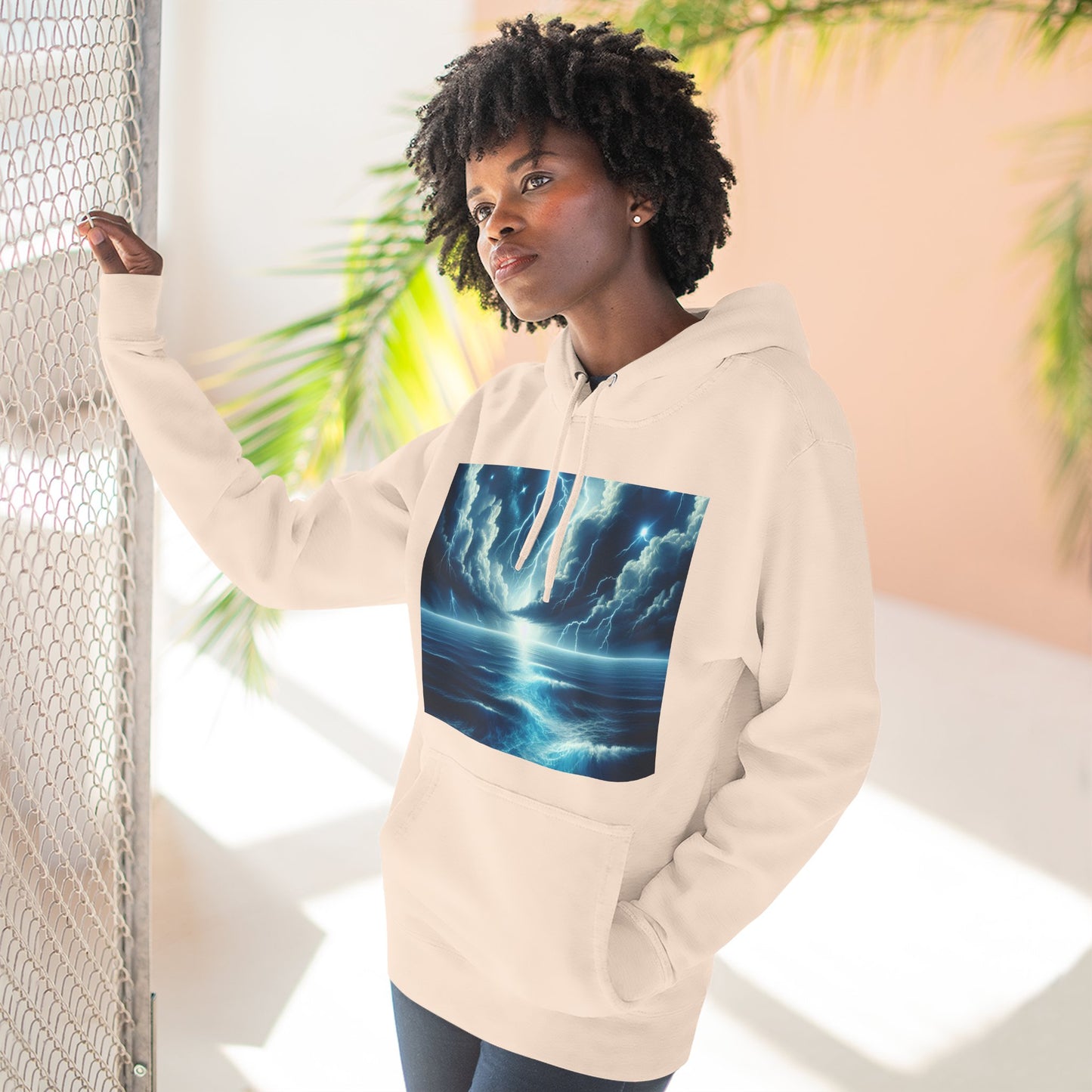 Three-Panel Fleece Hoodie