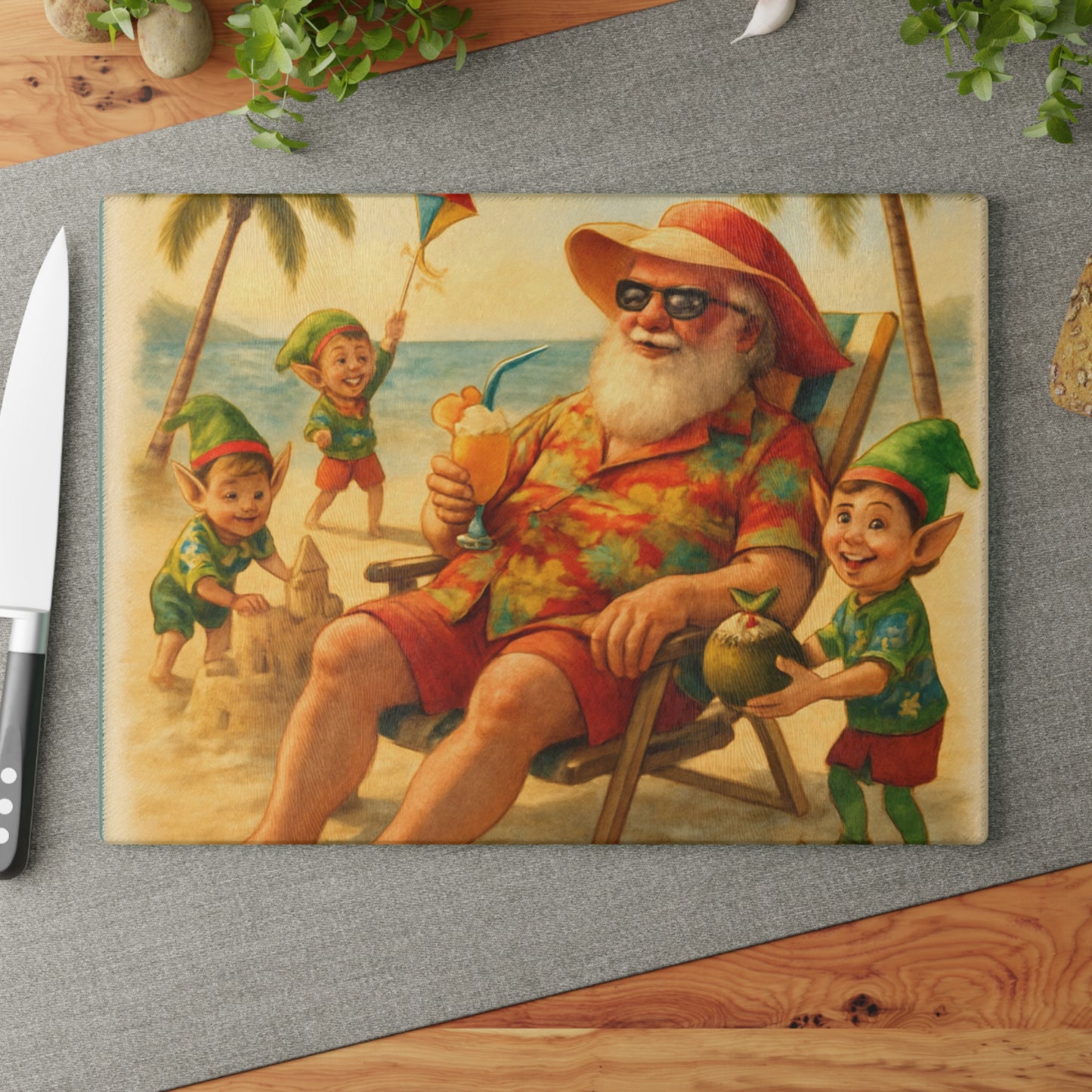 CHRISTMAS Glass Cutting Board