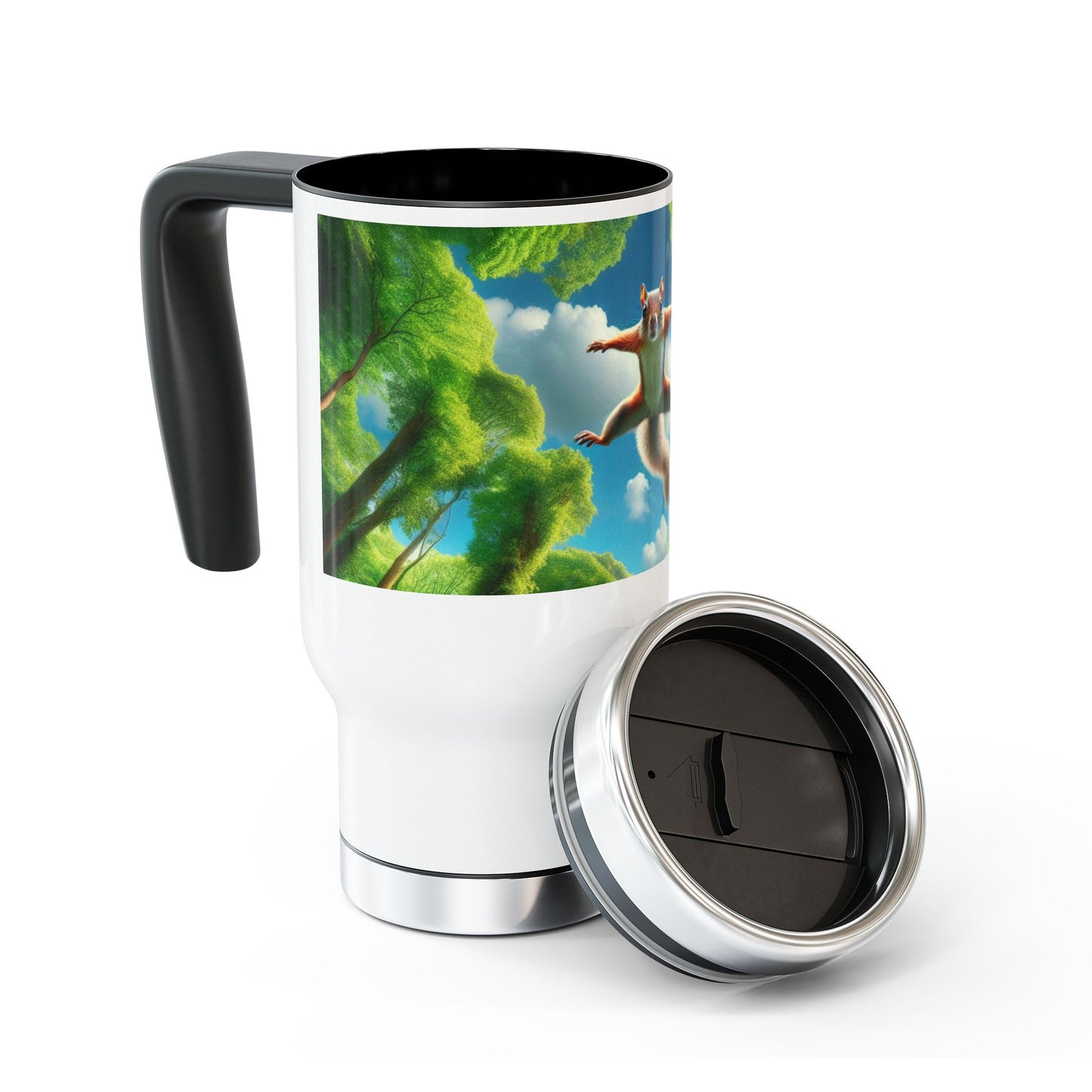 Stainless Steel Travel Mug with Handle, 14oz