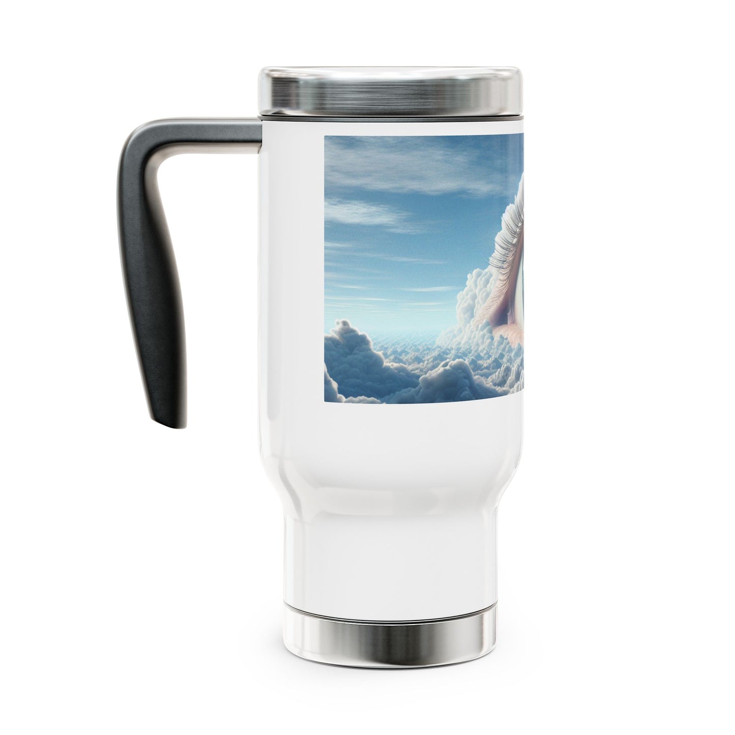 Stainless Steel Travel Mug with Handle, 14oz