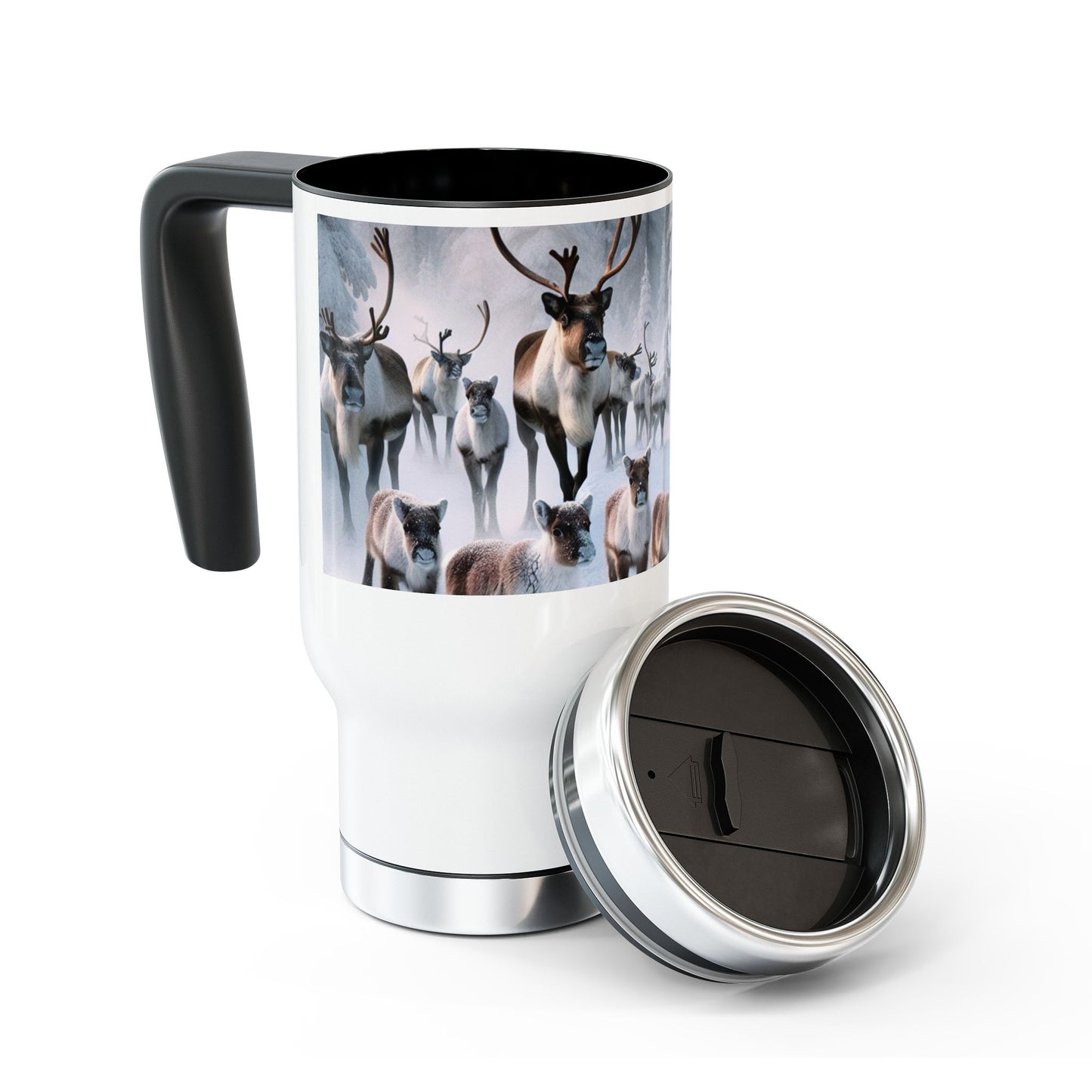 Stainless Steel Travel Mug with Handle, 14oz