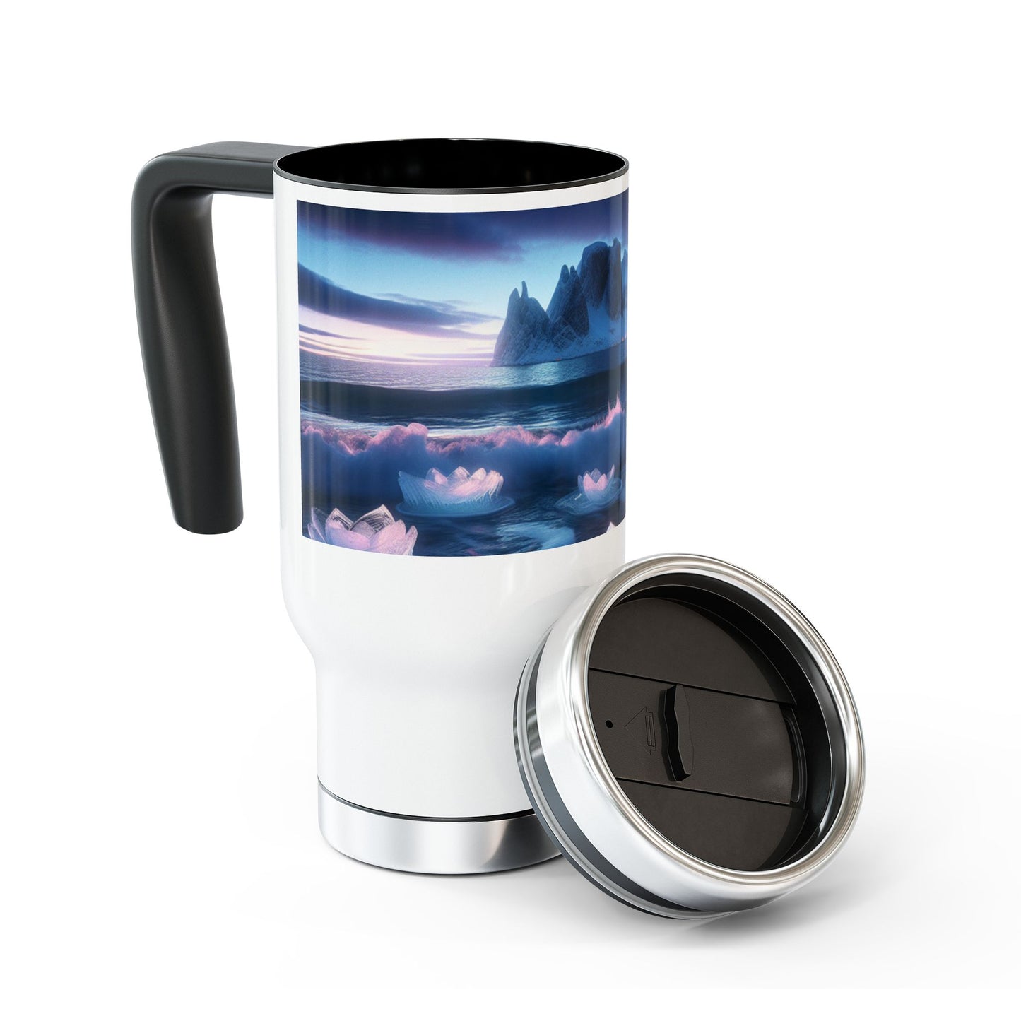 Stainless Steel Travel Mug with Handle, 14oz