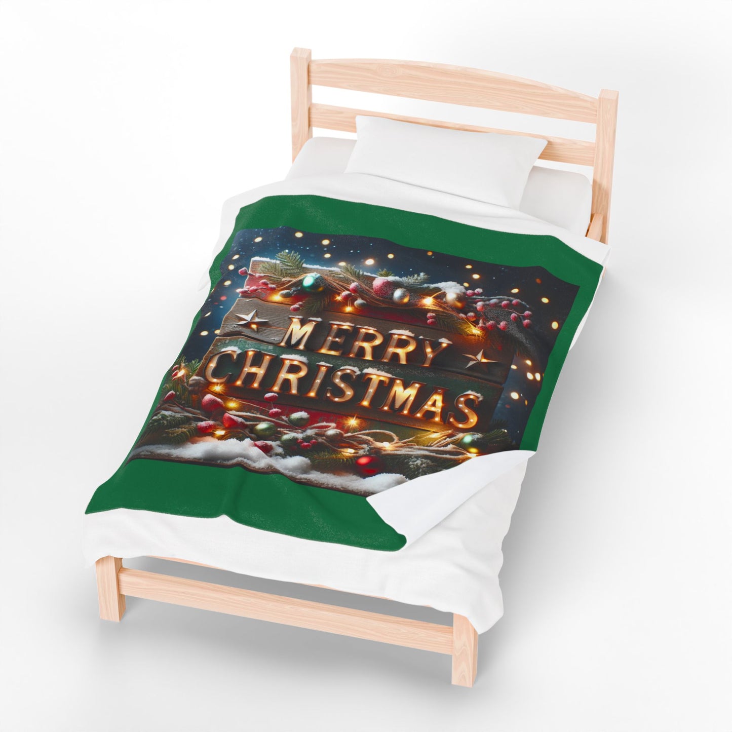 MERRY CHRISTMAS Velveteen Plush Blanket