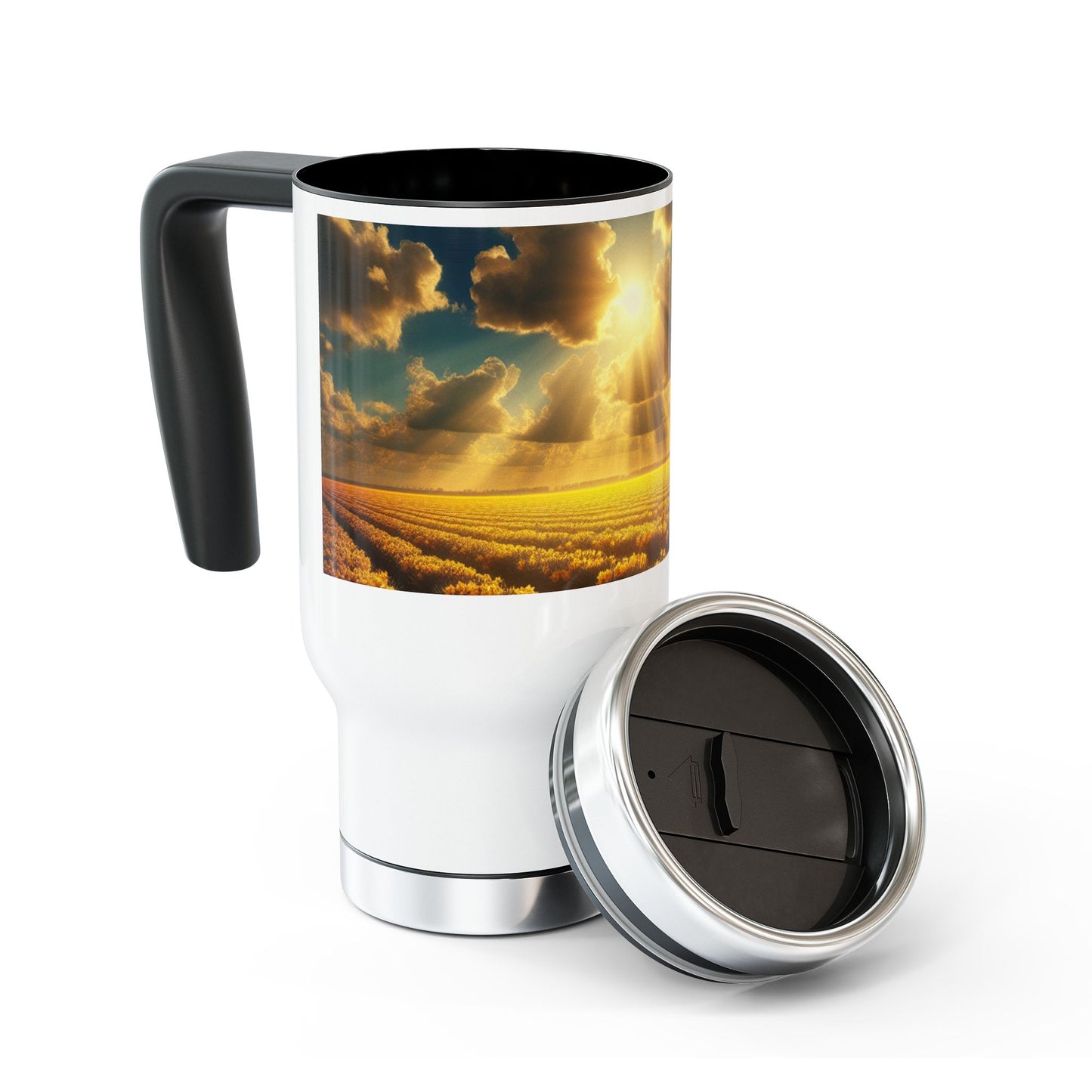 Stainless Steel Travel Mug with Handle, 14oz