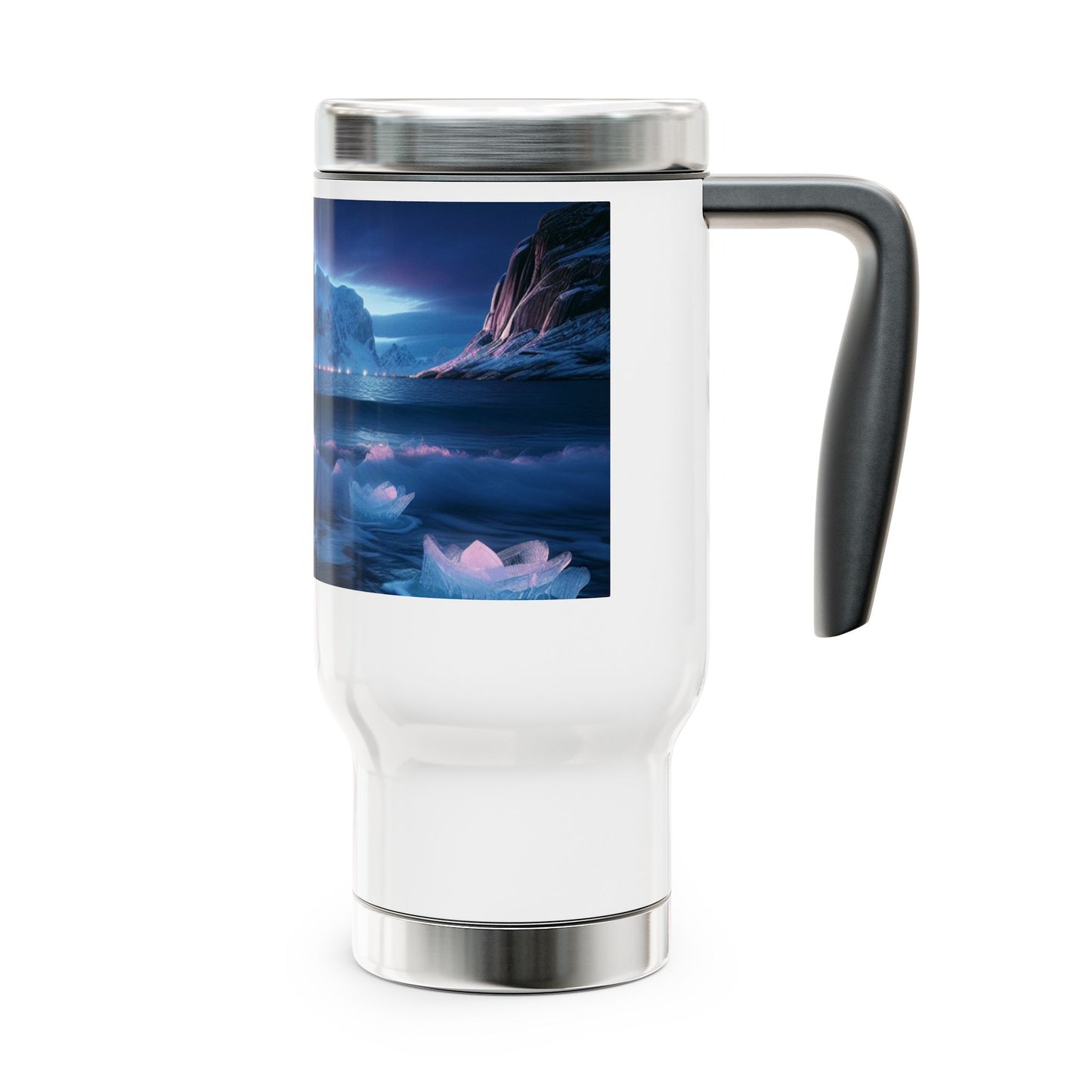 Stainless Steel Travel Mug with Handle, 14oz