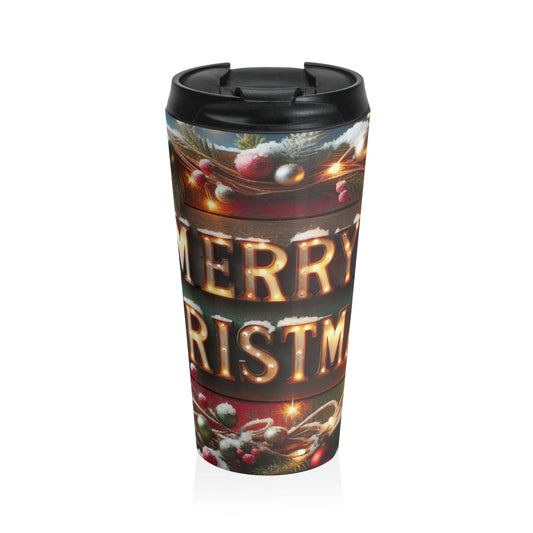 merry CHRISTMAS  Stainless Steel Travel Mug