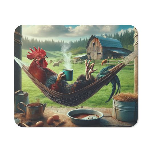 rooster just kicking it mouse pad