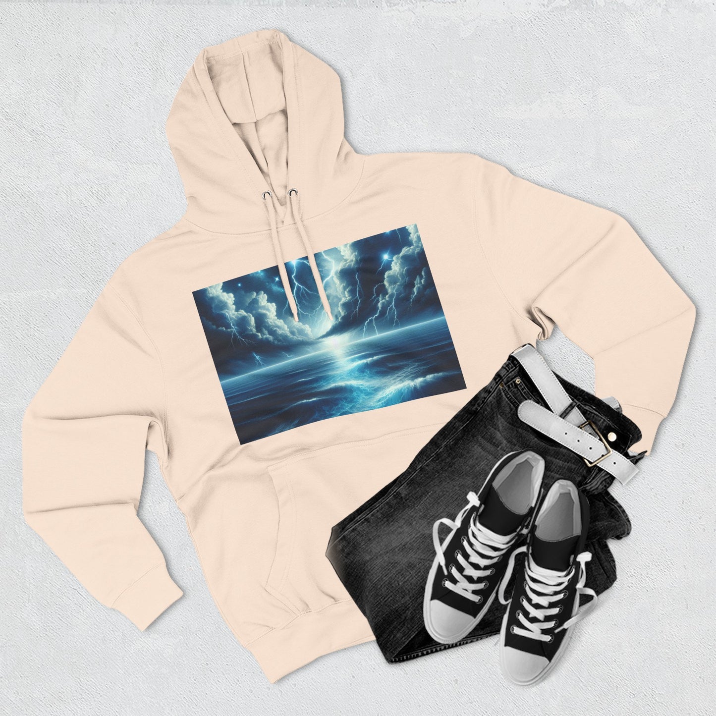 Three-Panel Fleece Hoodie