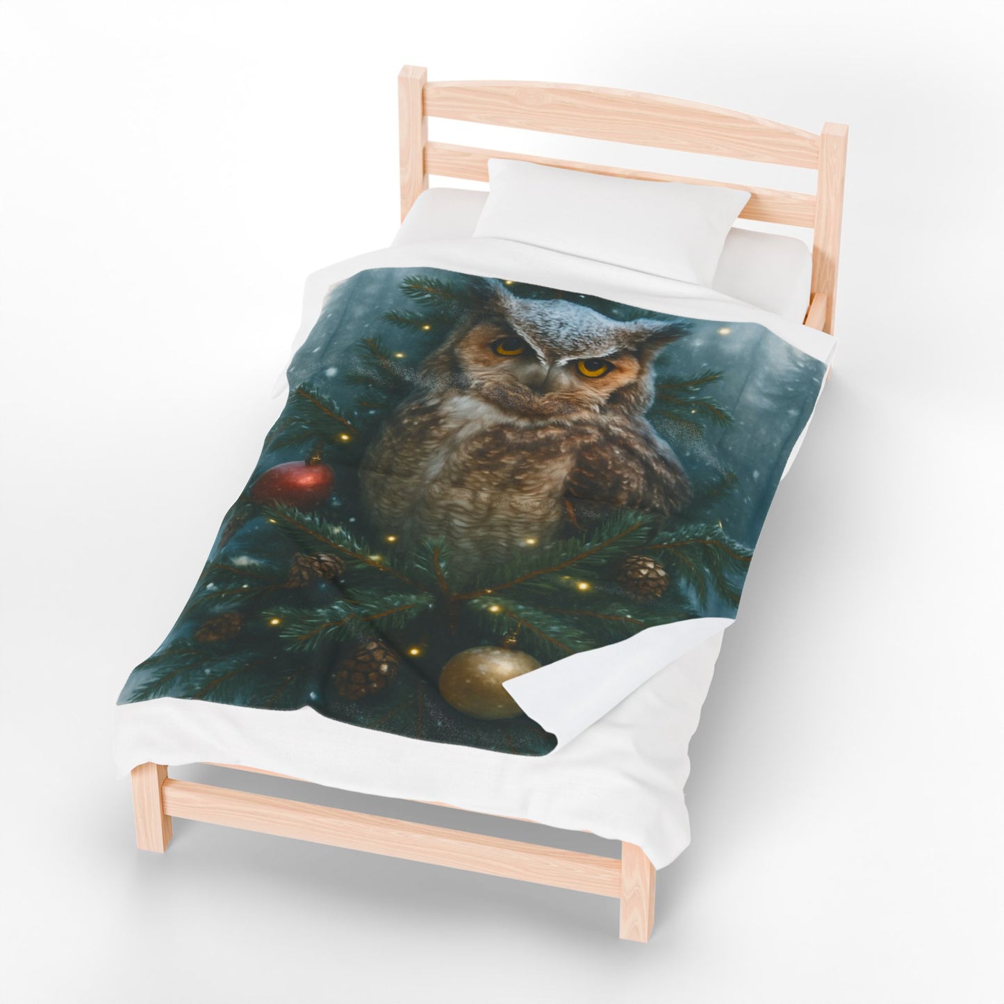CHRISTAS OWL Velveteen Plush Blanket