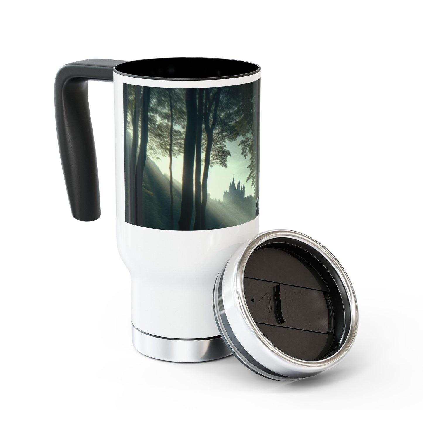 Stainless Steel Travel Mug with Handle, 14oz